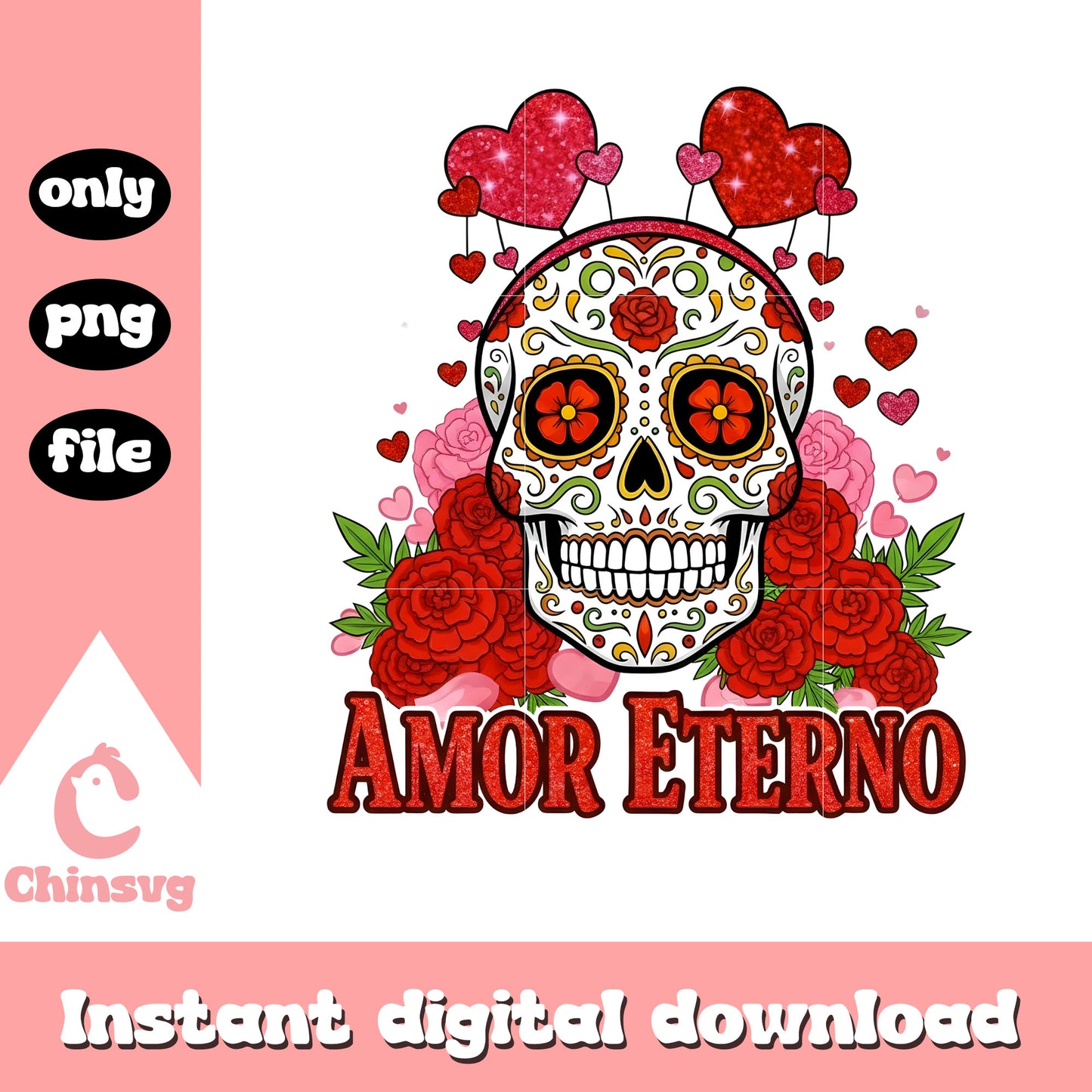 Skeleton rose hearts valentine png, valentines skeleton png