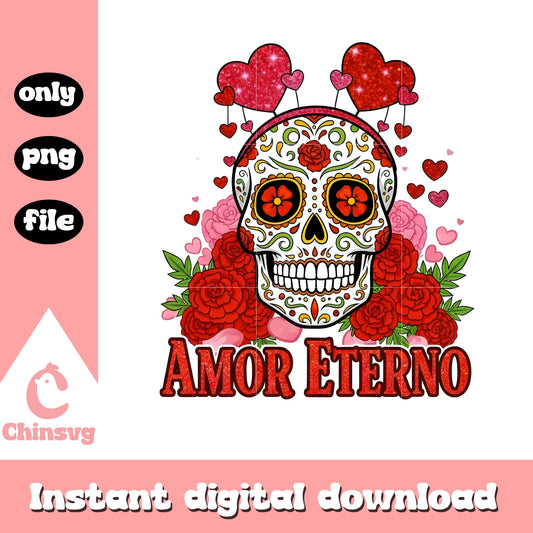 Skeleton rose hearts valentine png, valentines skeleton png