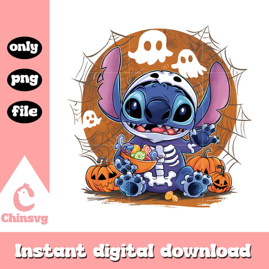 Skeleton stitch halloween pumpkin clipart png, halloween decor png