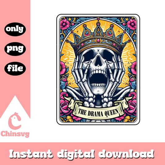 Skeleton the drama queen tarot card png, skeleton tarot cards png