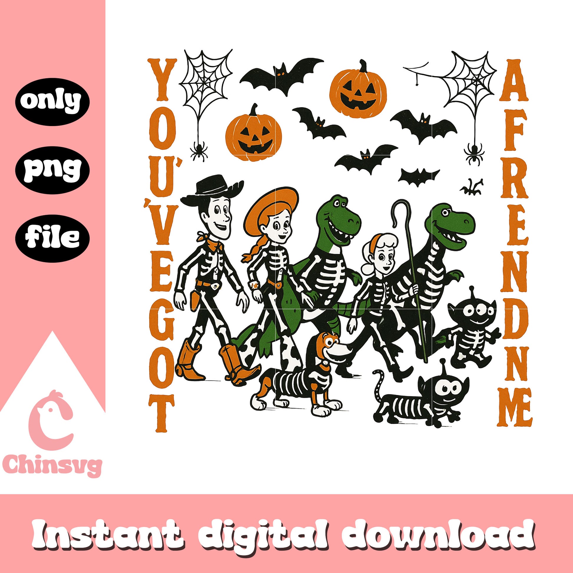 Skeleton toy story you've got a friend quote png, toy story movie png