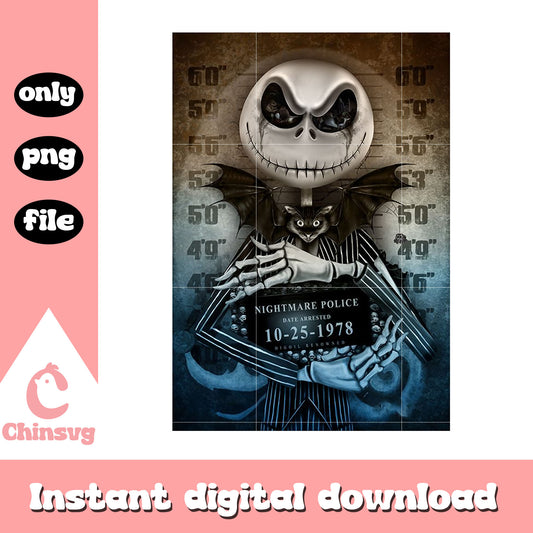 Skellington nightmare police date png, Skellington nightmare png