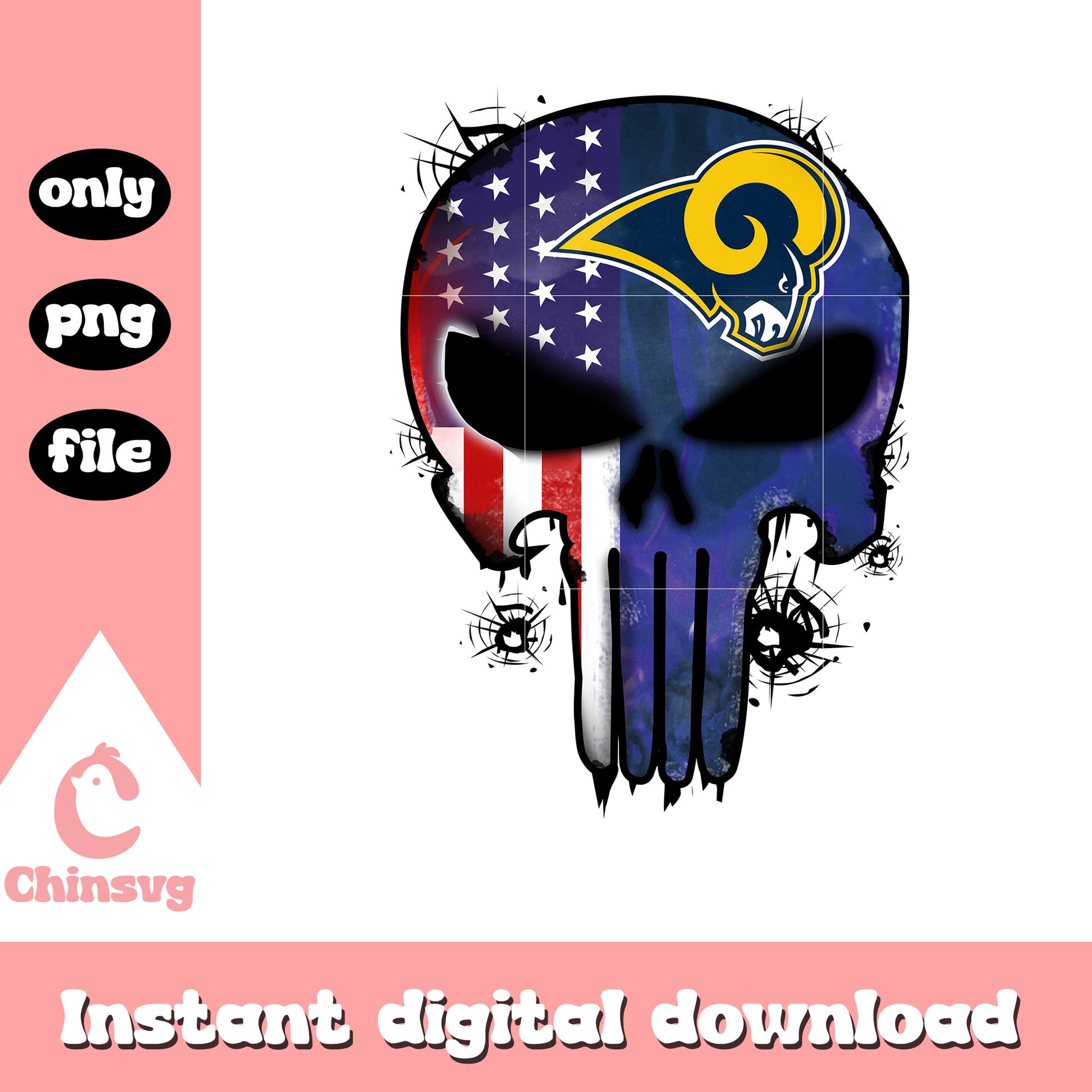 Skull rams blue logo png, los angeles rams team nfl png