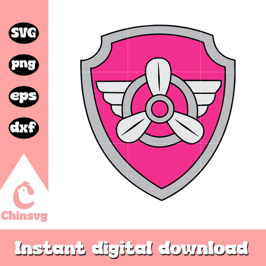 Skye badge paw patrol shield svg, paw patrol shield svg
