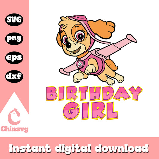 Skye helicopter birthday girl svg, skye character svg, birthday svg