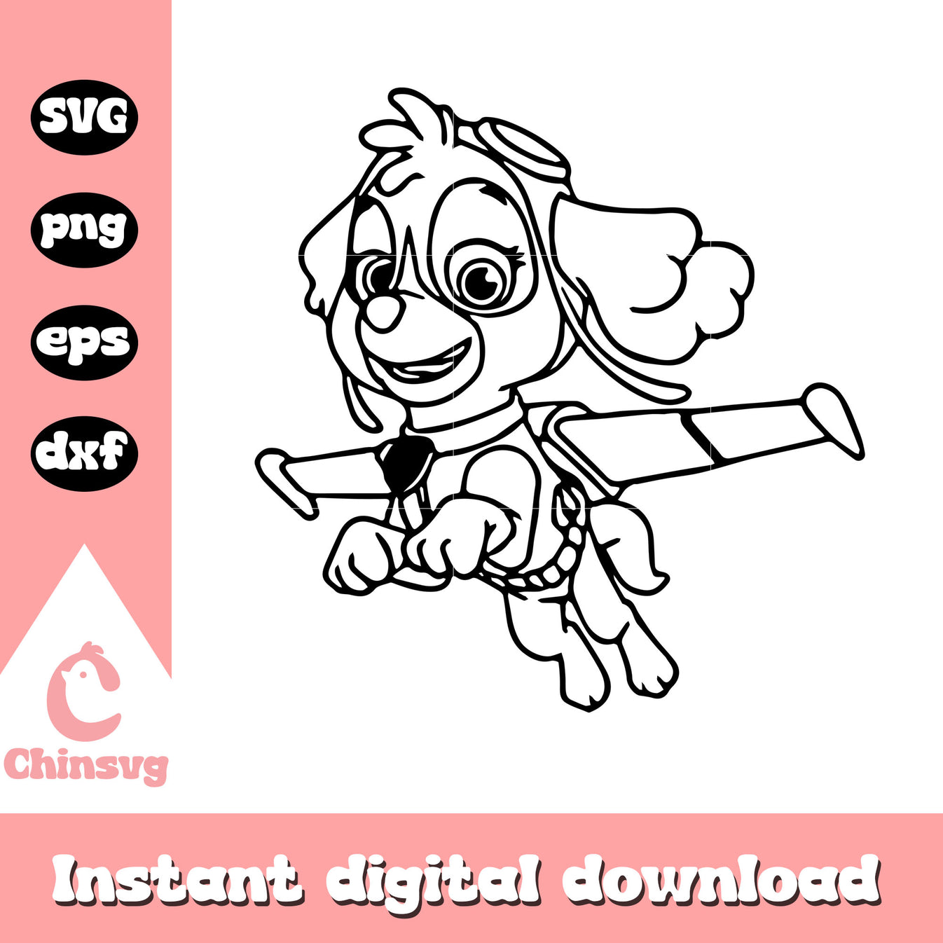 Skye paw patrol character outline svg, paw patrol skye svg – Chinsvg