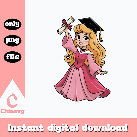 Sleeping Beauty Graduation PNG, Aurora Princess PNG, Disney PNG