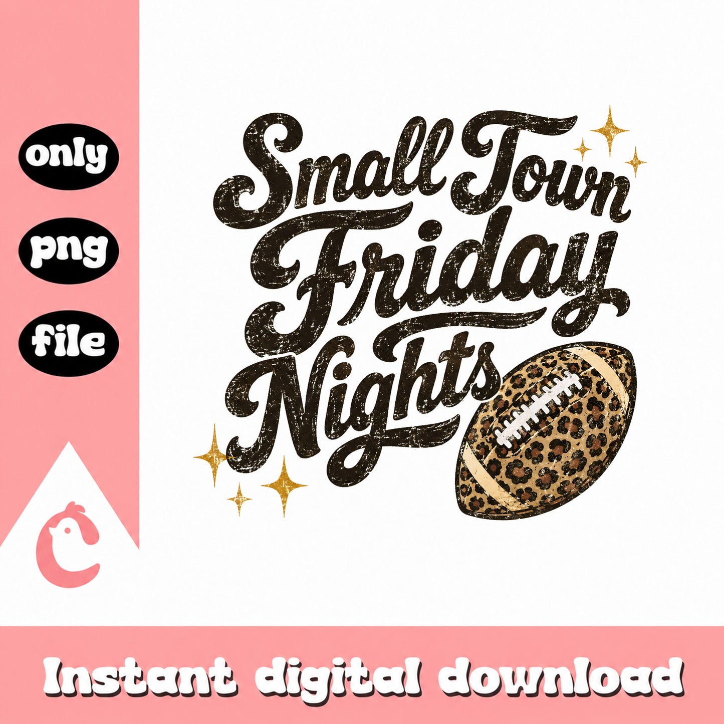 Small Town Friday Nights Leopard PNG, Football Game Day, PNG File