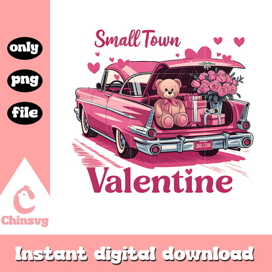 Small town valentine vibes design png, valentine day png
