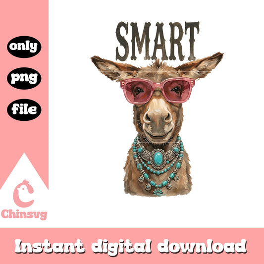 Smart donkey funny design png