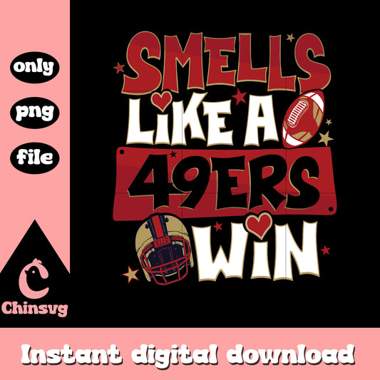 Smells like a 49ers win svg, nfl schedule svg, nfl team svg