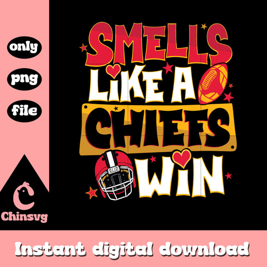 Smells like a Chiefs win font design svg, nfl team schedule svg