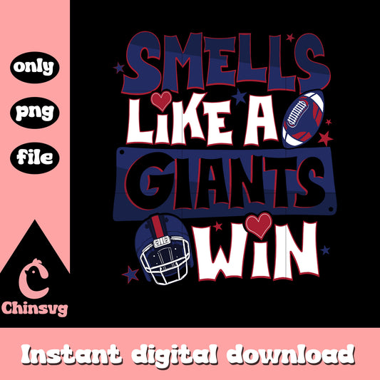 Smells like a Giants win design svg, rugby helmet svg