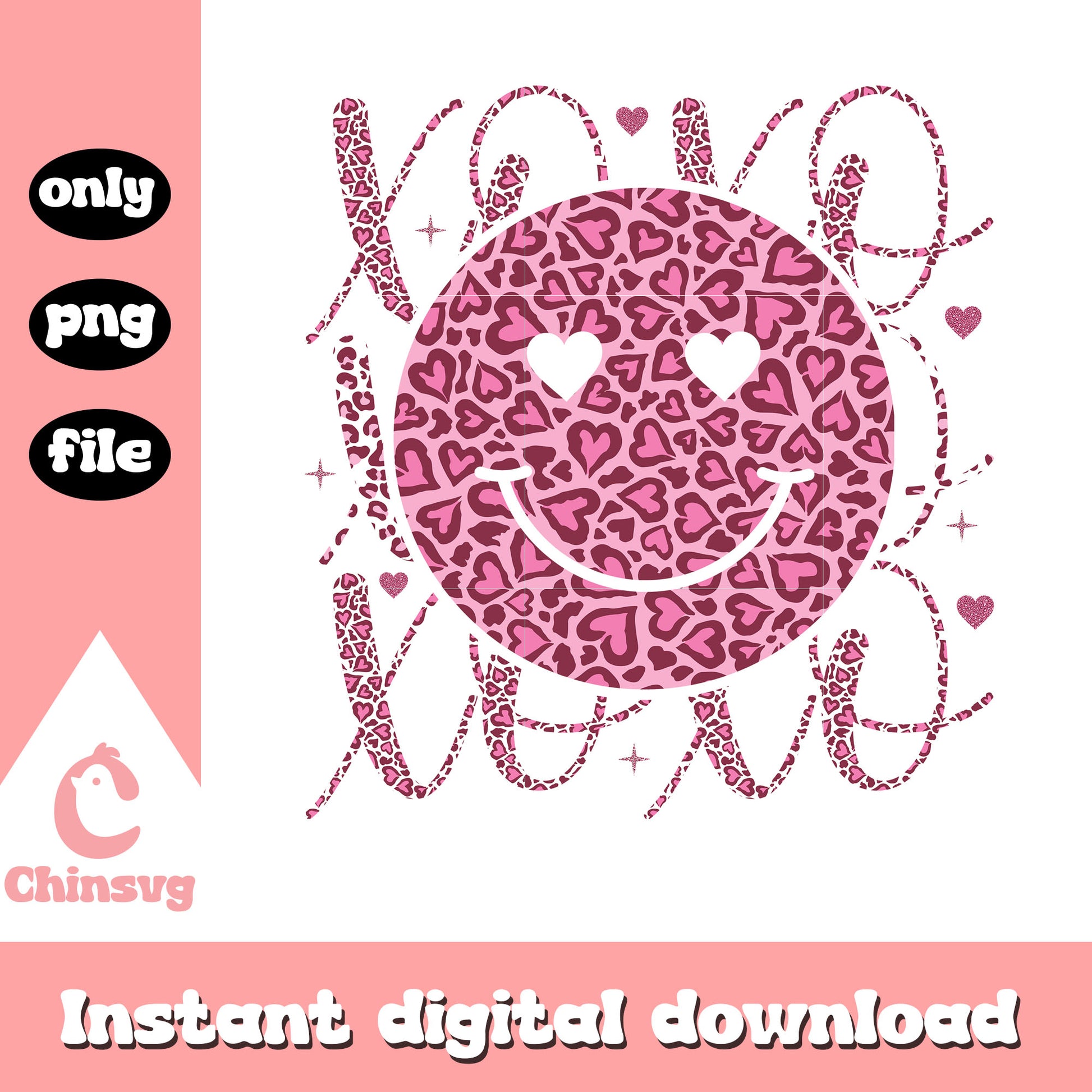 Smile xoxo design valentine png, heart valentine's day​ png