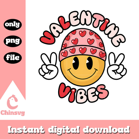 Smiley face valentine vibes png, smiley emoji png, valentine png