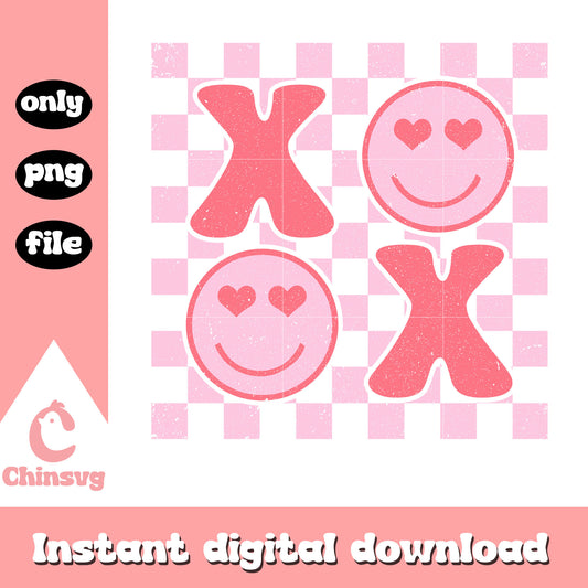 Smiley face xoxo valentine png, smile emoji png, xoxo png