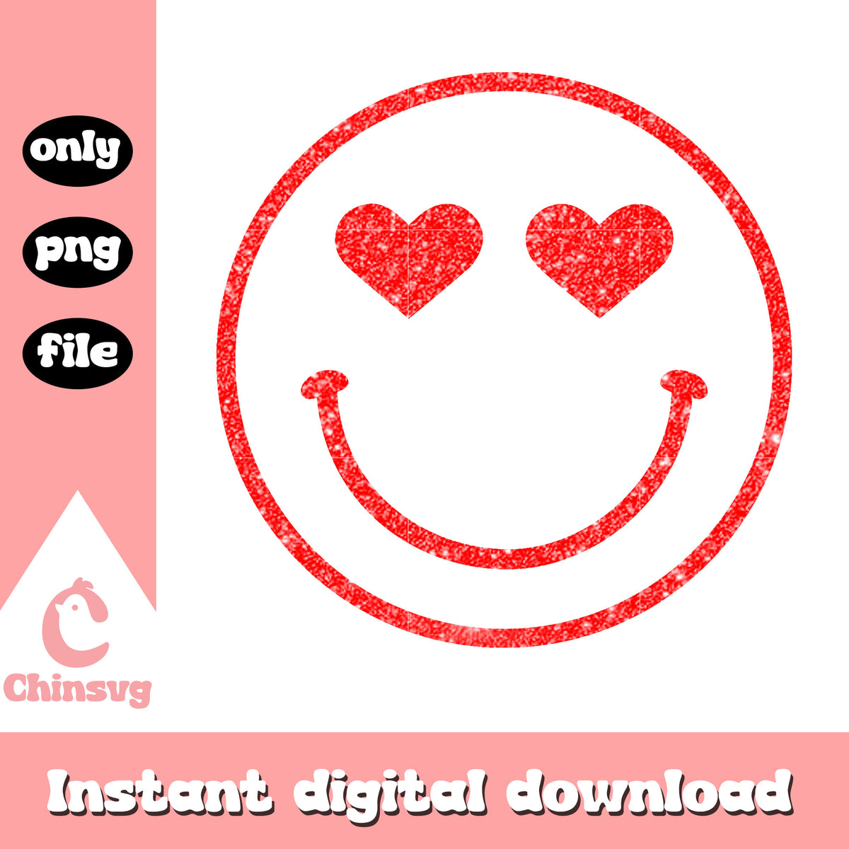 Smiley heart eyes valentine design png, valentine smiley face png – Chinsvg