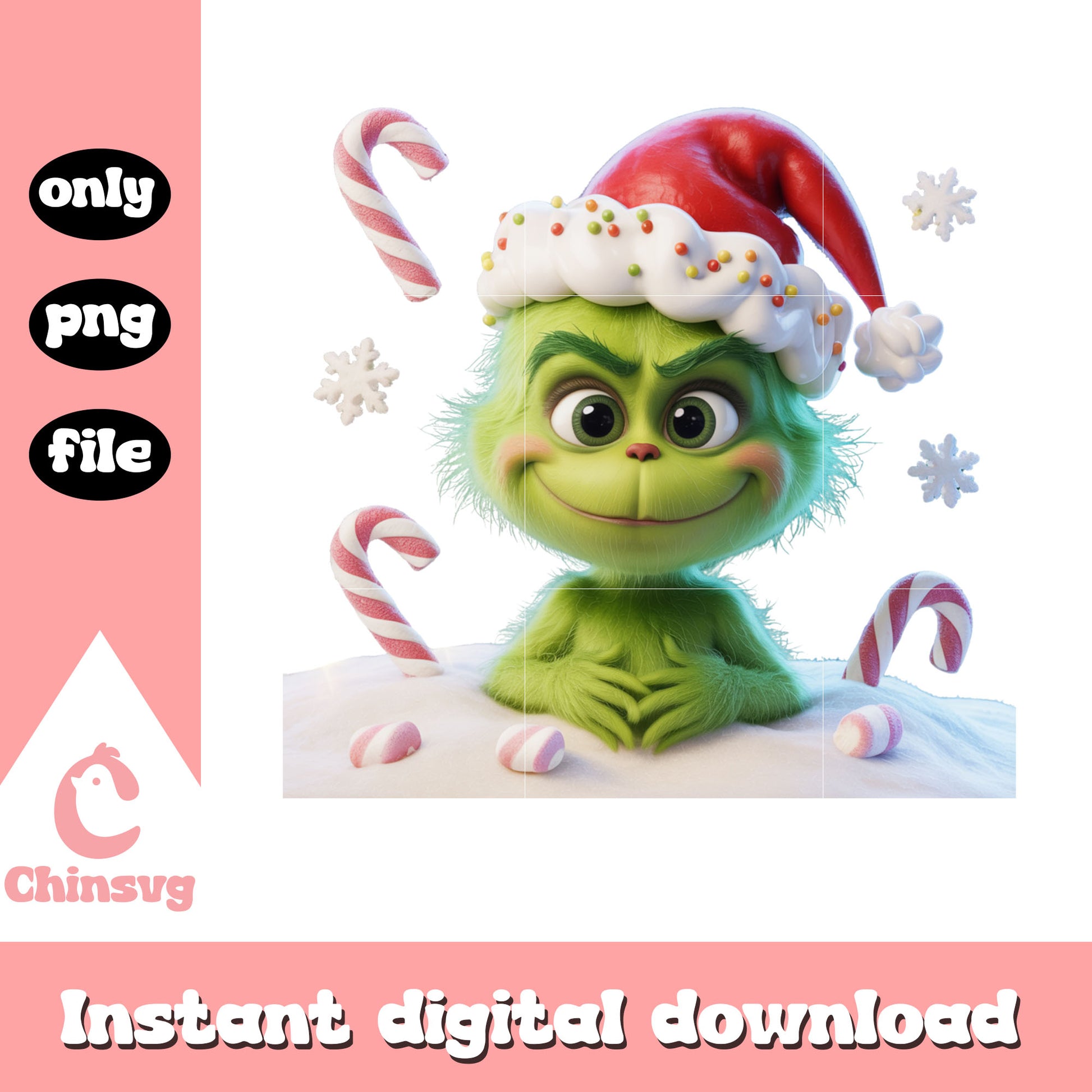 Smiling grinch winter christmas png, the grinch cute png