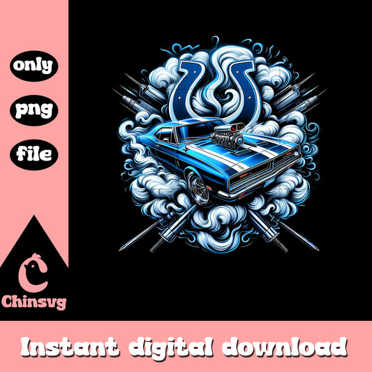 Smoke car Indianapolis Colts team design png, nfl super bowl png
