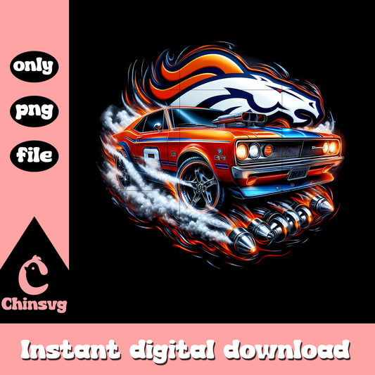 Smoke muscle car Denver Broncos logo png, espn nfl png