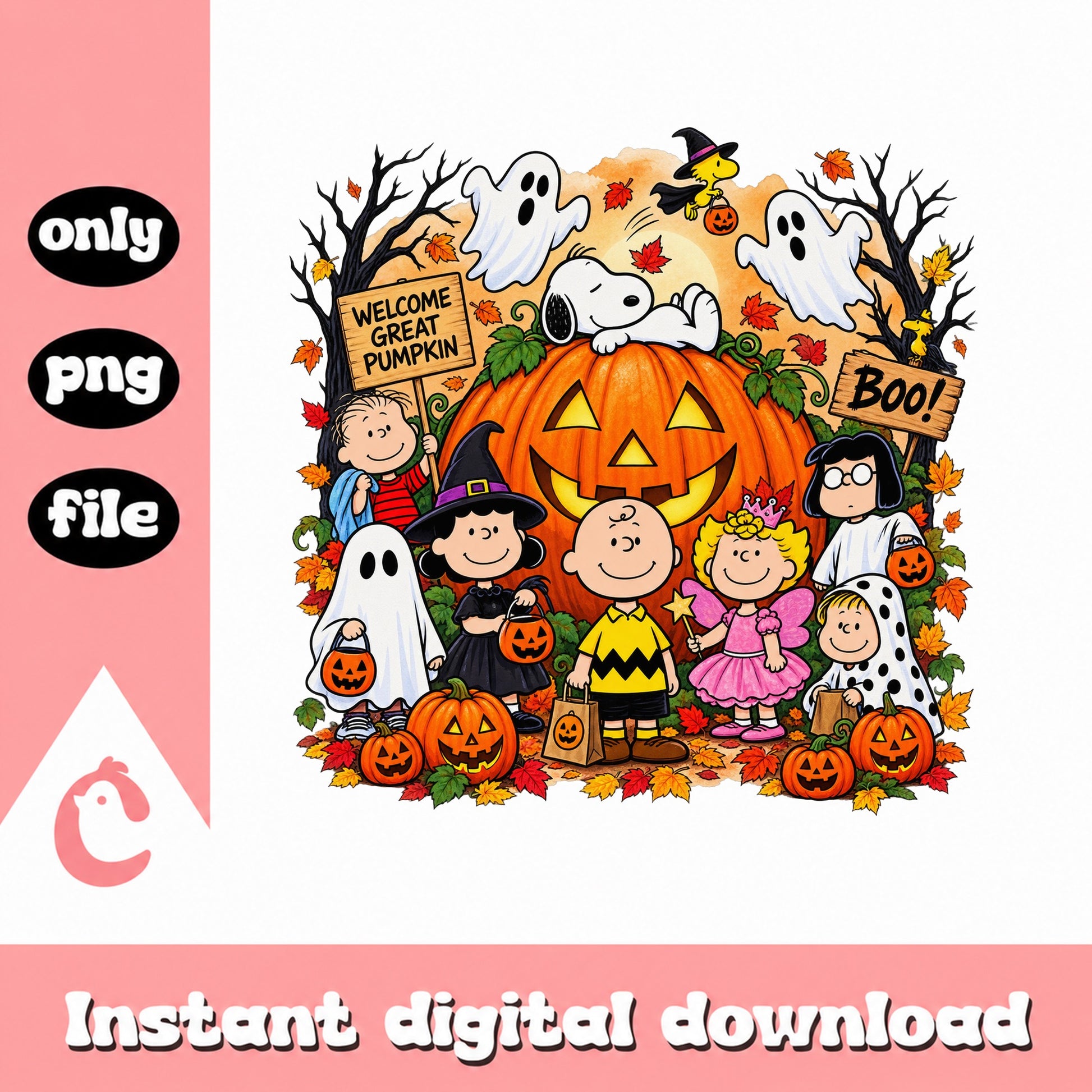 Snoopy And Friends Halloween PNG, Peanuts Gang Pumpkin, PNG
