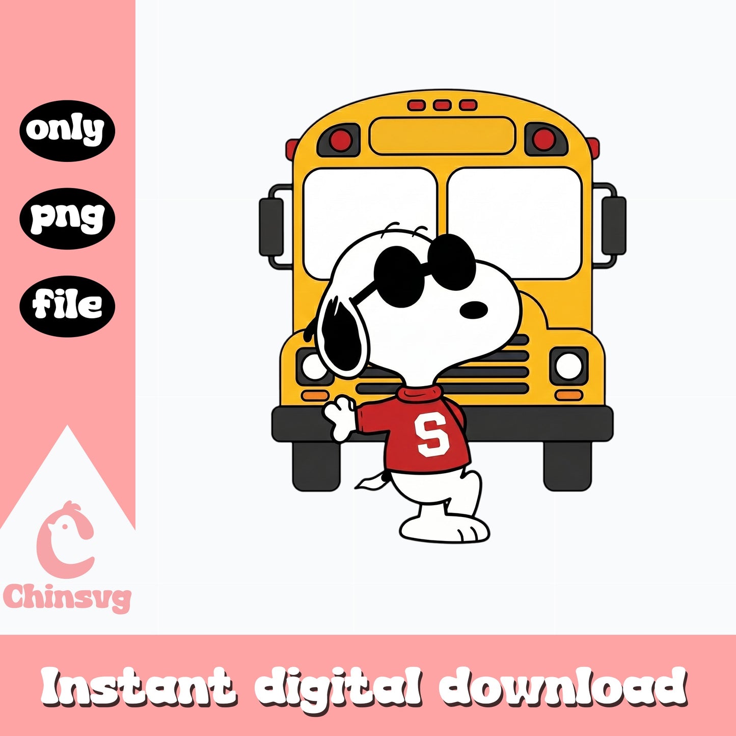Snoopy Back To School PNG, School Bus Clipart, Peanuts PNG
