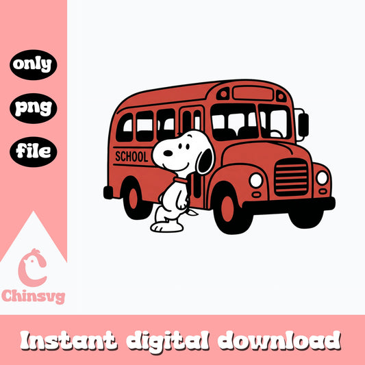 Snoopy Back To School PNG, School Bus PNG, Peanuts PNG