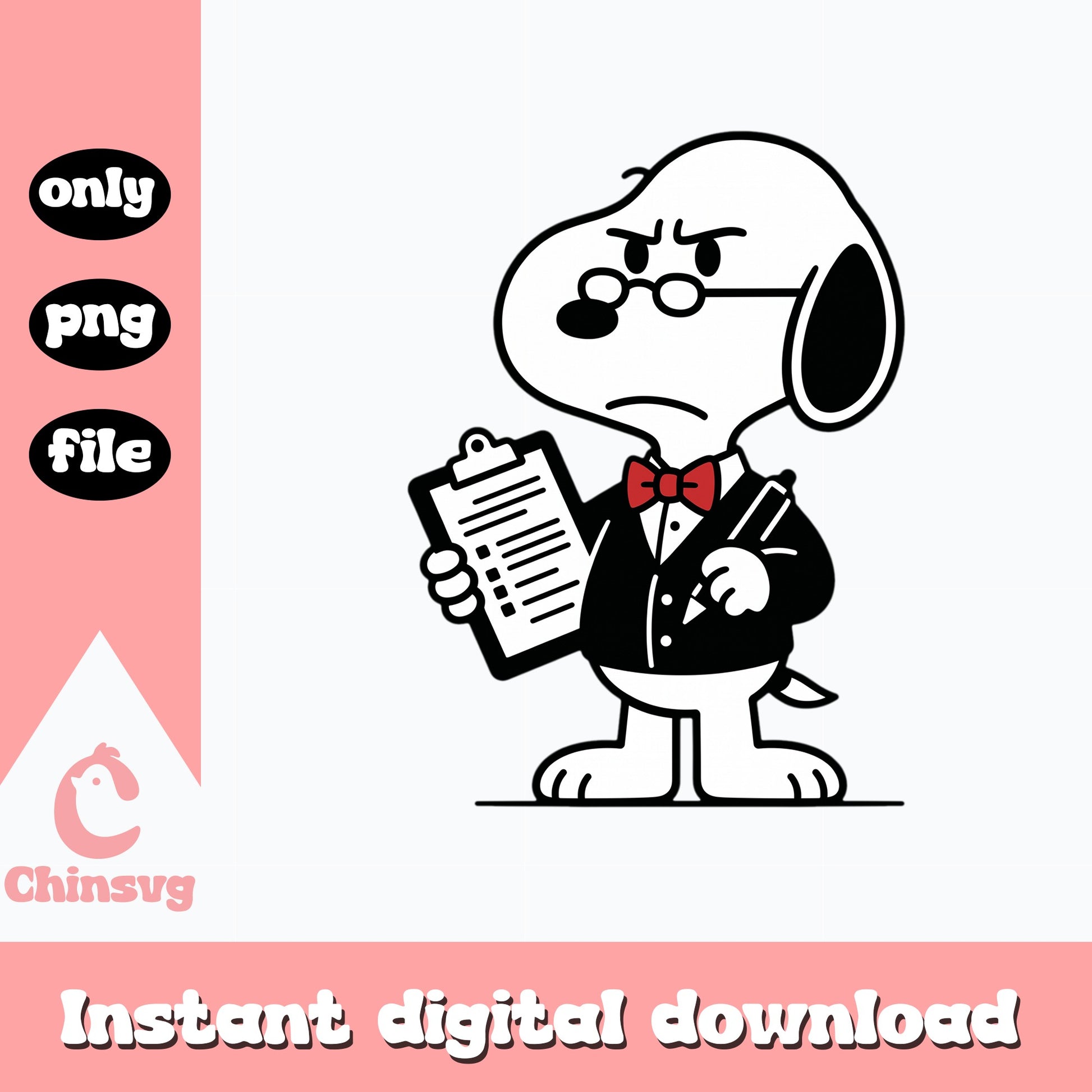 Snoopy Boss With Clipboard PNG, Peanuts PNG, Funny Dog PNG