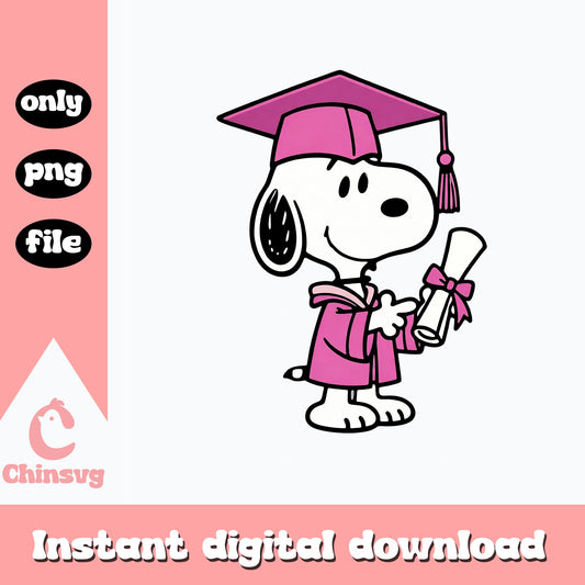 Snoopy Graduation PNG, Peanuts Graduate Pink PNG, Class Of 2025 PNG