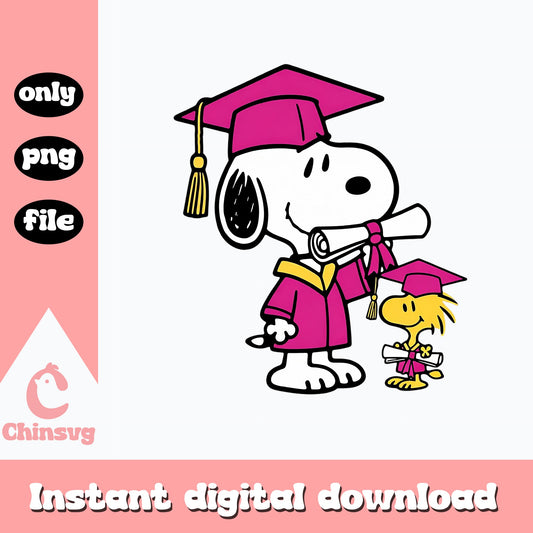 Snoopy Graduation PNG, Woodstock Graduate PNG, Peanuts PNG