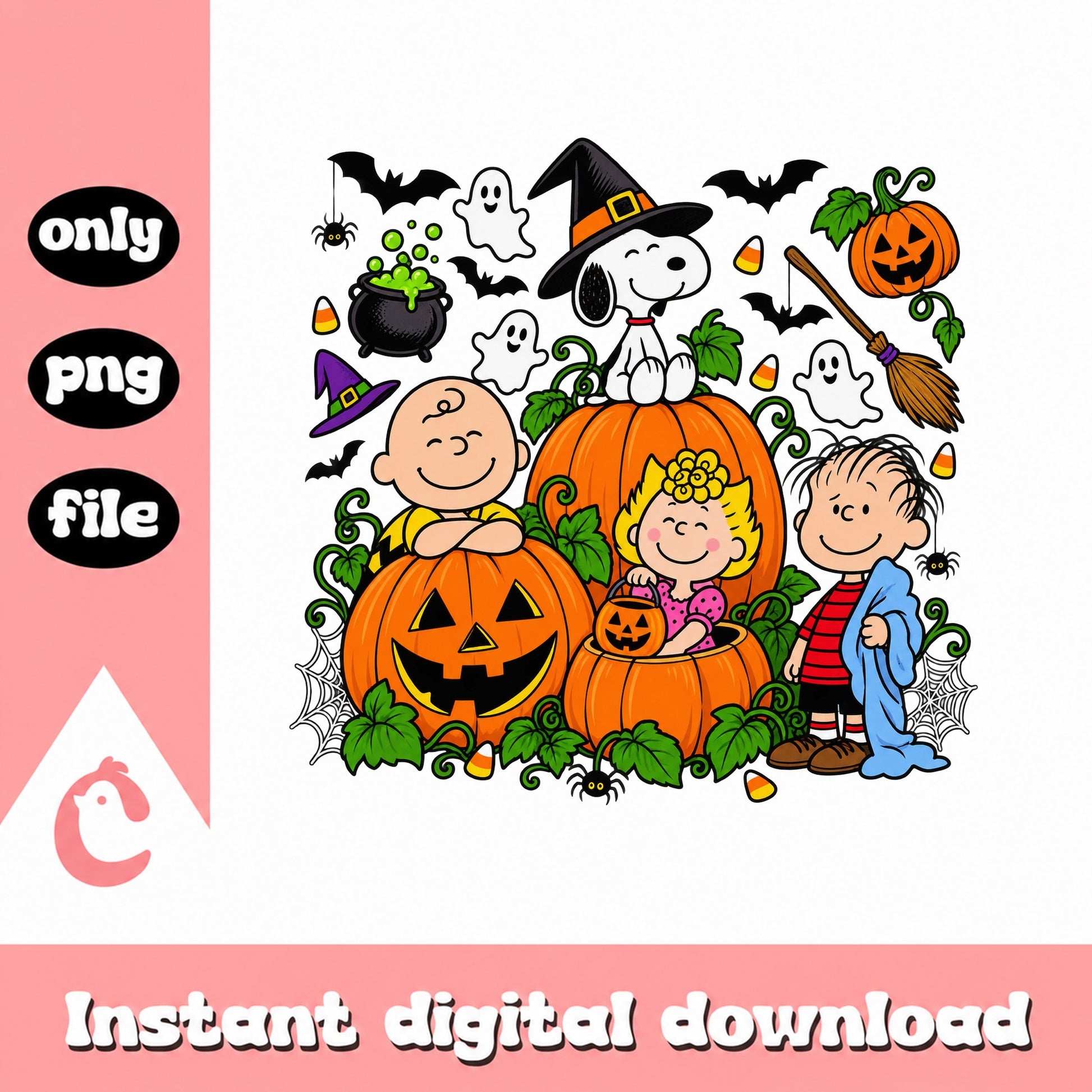 Snoopy Halloween PNG, Peanuts Characters Pumpkin, Halloween PNG
