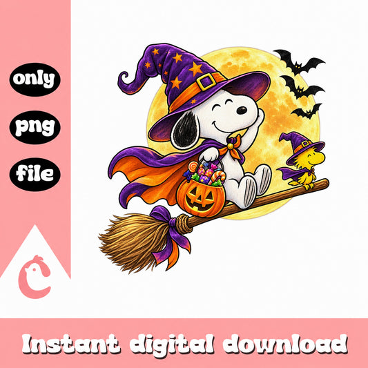 Snoopy Halloween PNG, Peanuts Witch Hat Clipart, PNG File