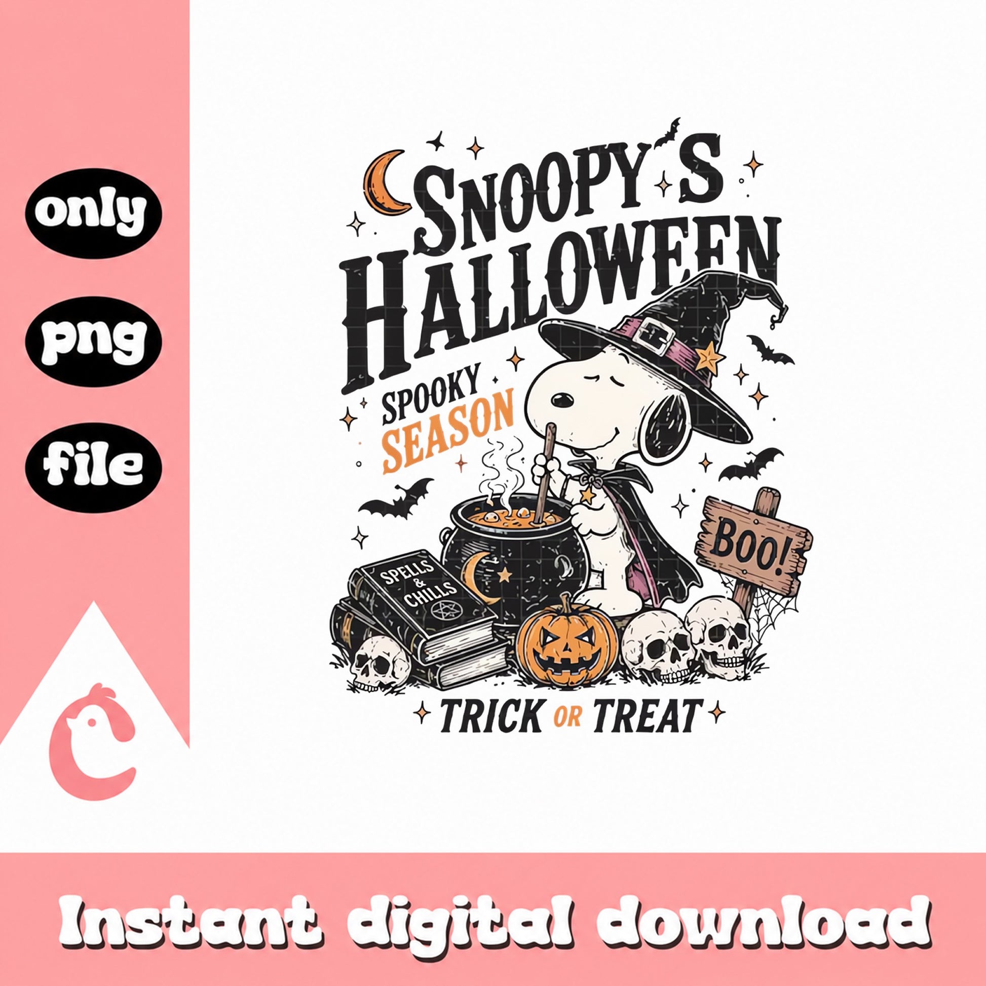 Snoopy Halloween PNG, Spooky Season Trick Or Treat, PNG File