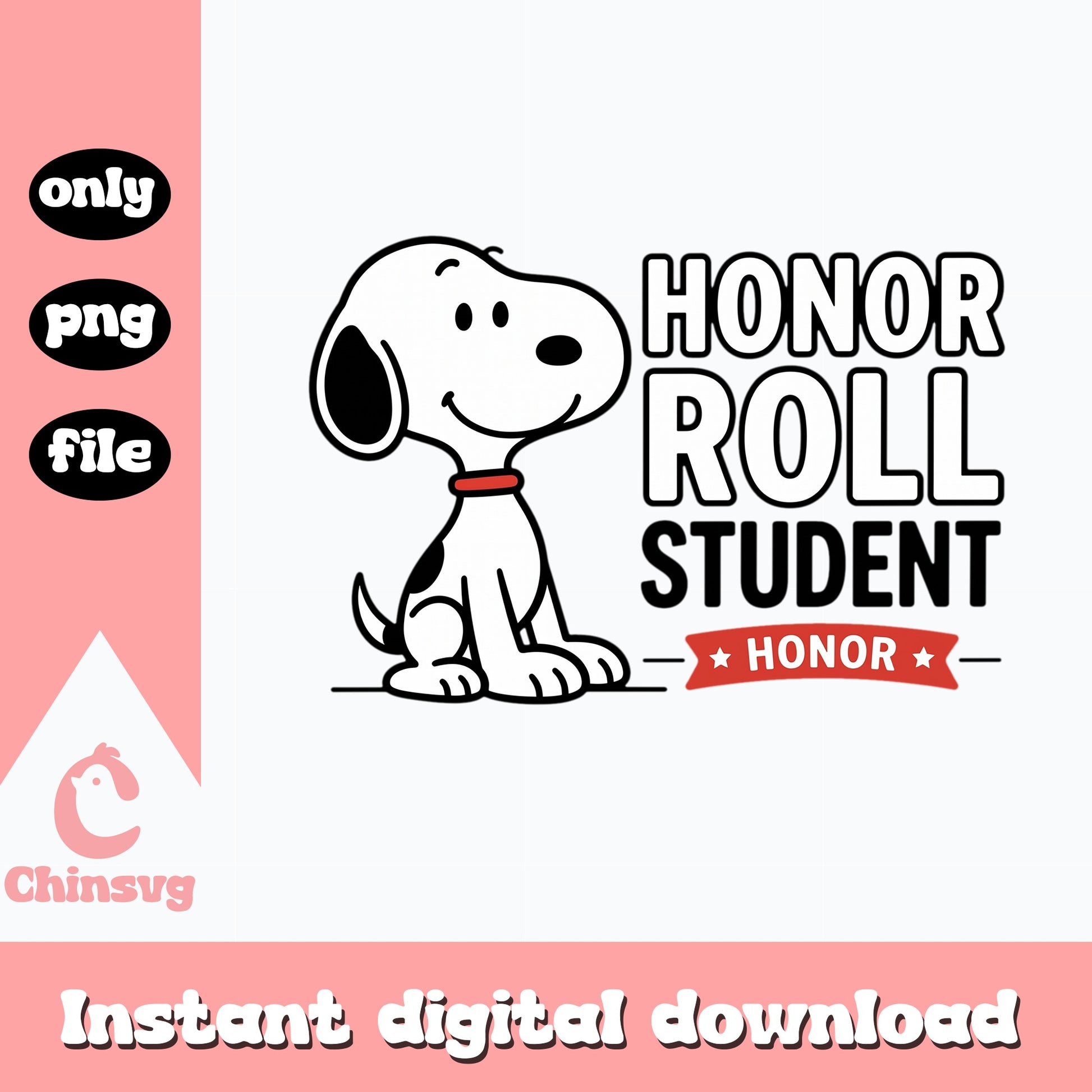 Snoopy Honor Roll Student PNG, Peanuts Back To School PNG, School PNG