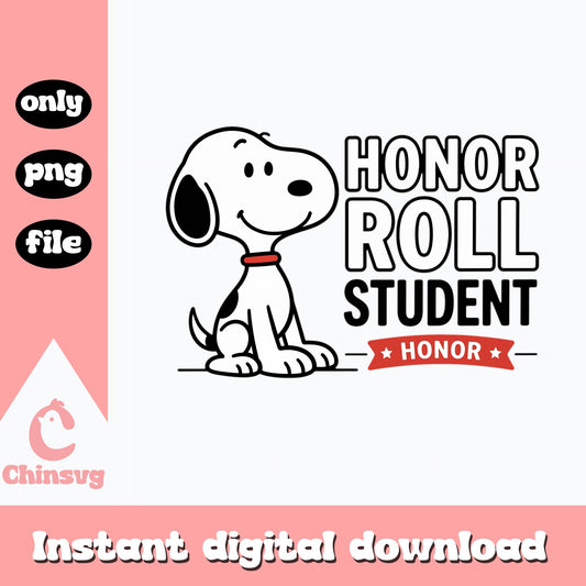 Snoopy Honor Roll Student PNG, Peanuts Back To School PNG, School PNG