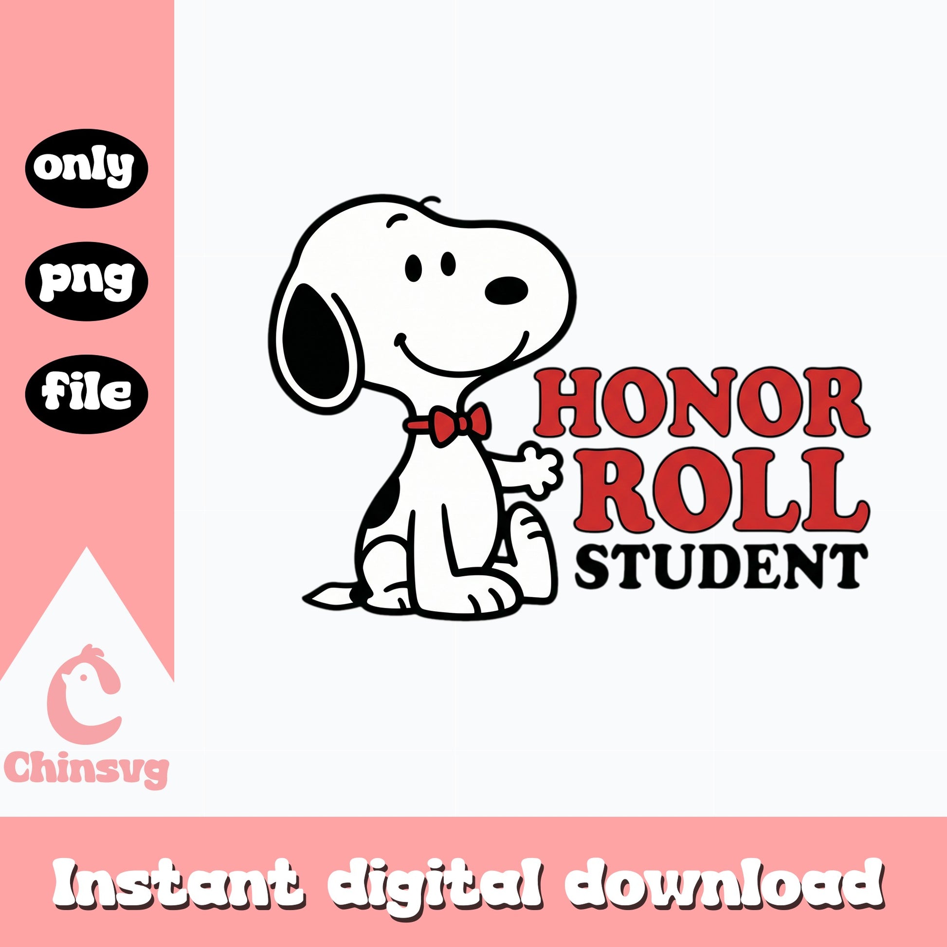 Snoopy Honor Roll Student PNG, Peanuts School PNG, Back To School PNG