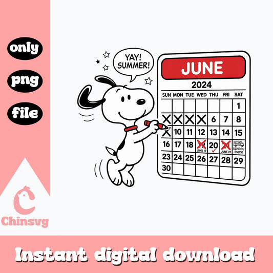 Snoopy Last Day Of School PNG, Summer Vacation PNG, Peanuts PNG