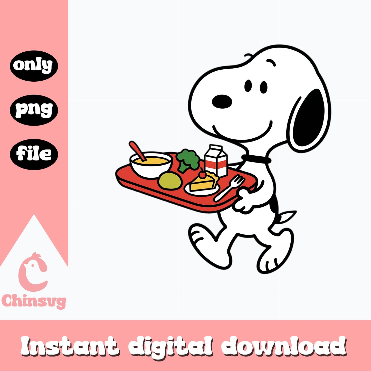Snoopy Lunch Tray PNG, Peanuts Clipart, School Lunch PNG