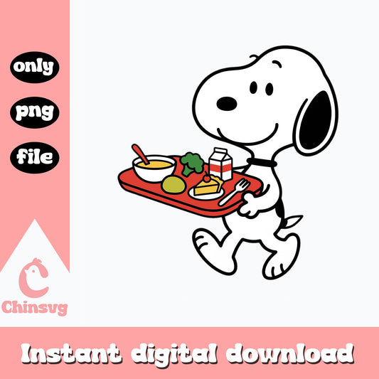 Snoopy Lunch Tray PNG, Peanuts Clipart, School Lunch PNG