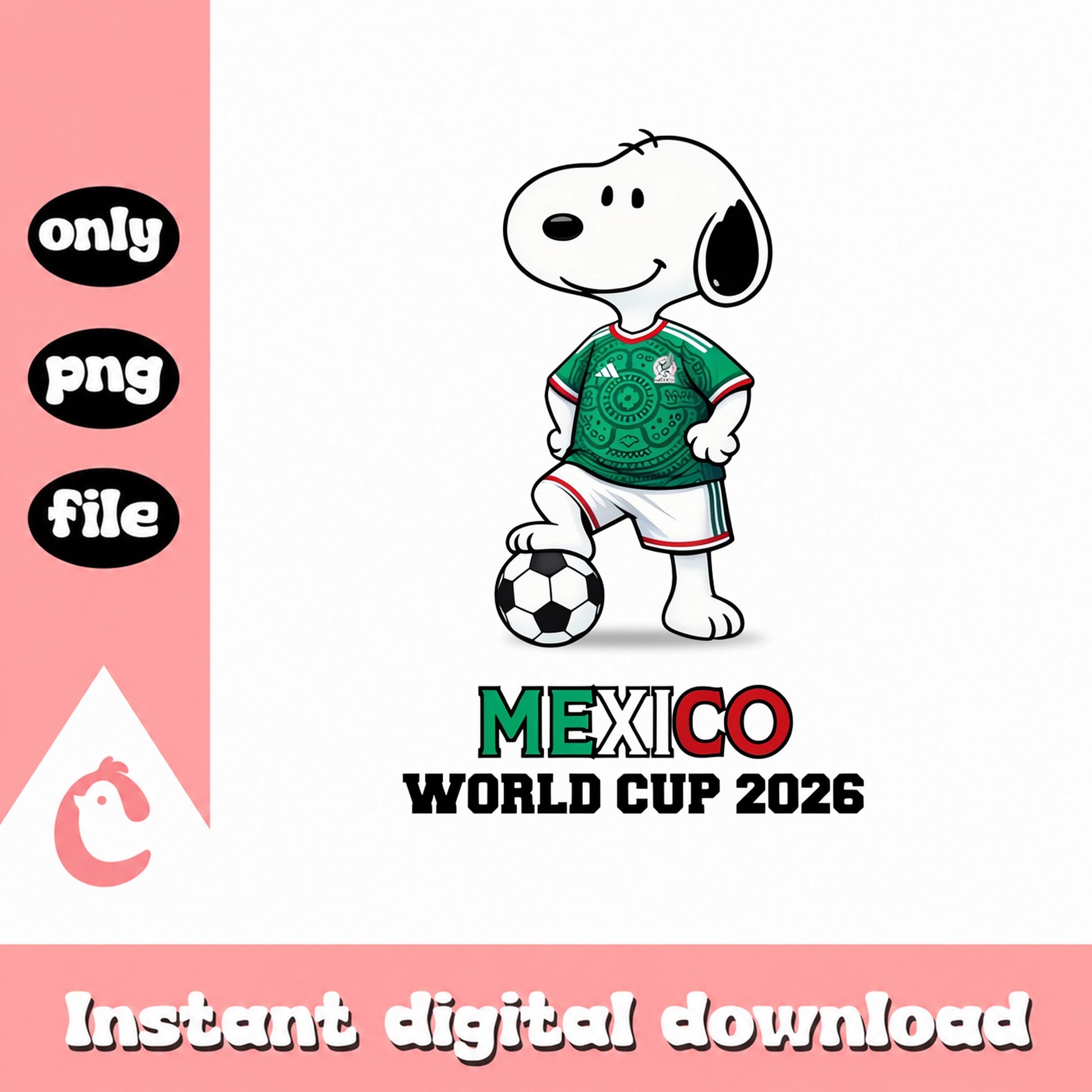 Snoopy Mexico World Cup 2026 PNG, Soccer Snoopy PNG, Sports PNG