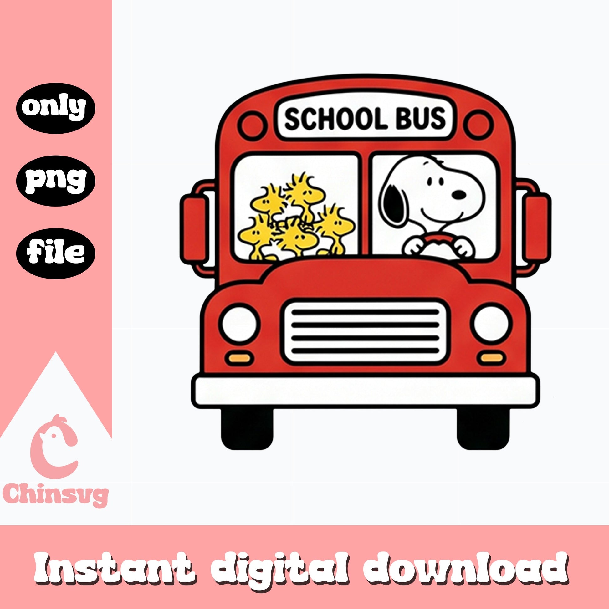 Snoopy School Bus PNG, Peanuts Back To School PNG, Woodstock PNG