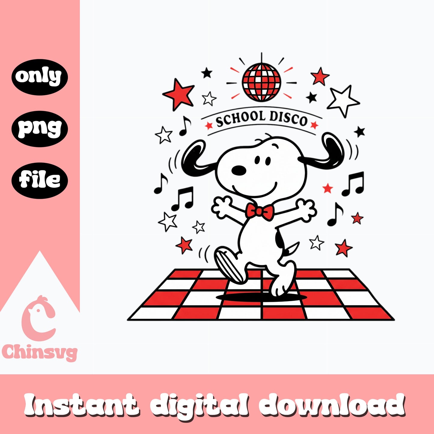 Snoopy School Disco Dancing PNG, Peanuts PNG, Retro Dog PNG