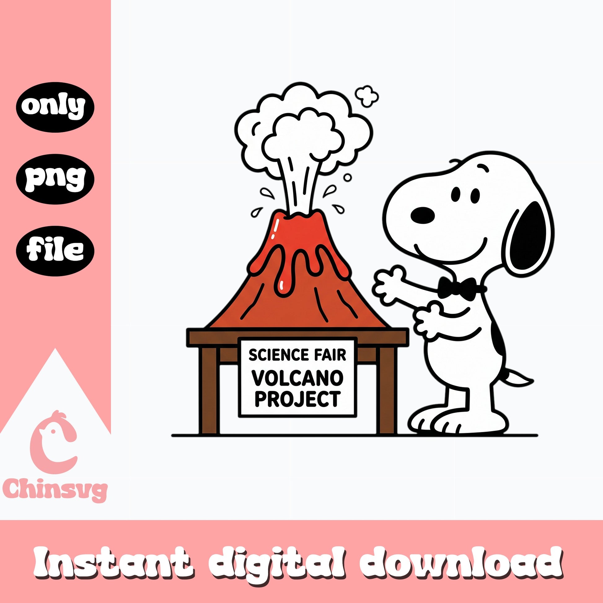 Snoopy Science Fair Volcano Project, Peanuts Back To School, PNG