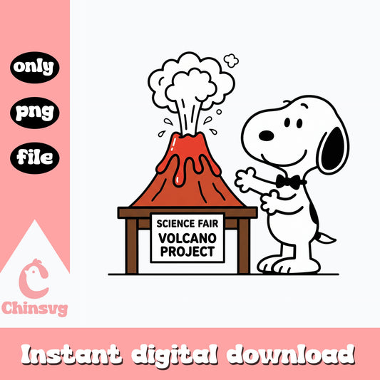 Snoopy Science Fair Volcano Project, Peanuts Back To School, PNG