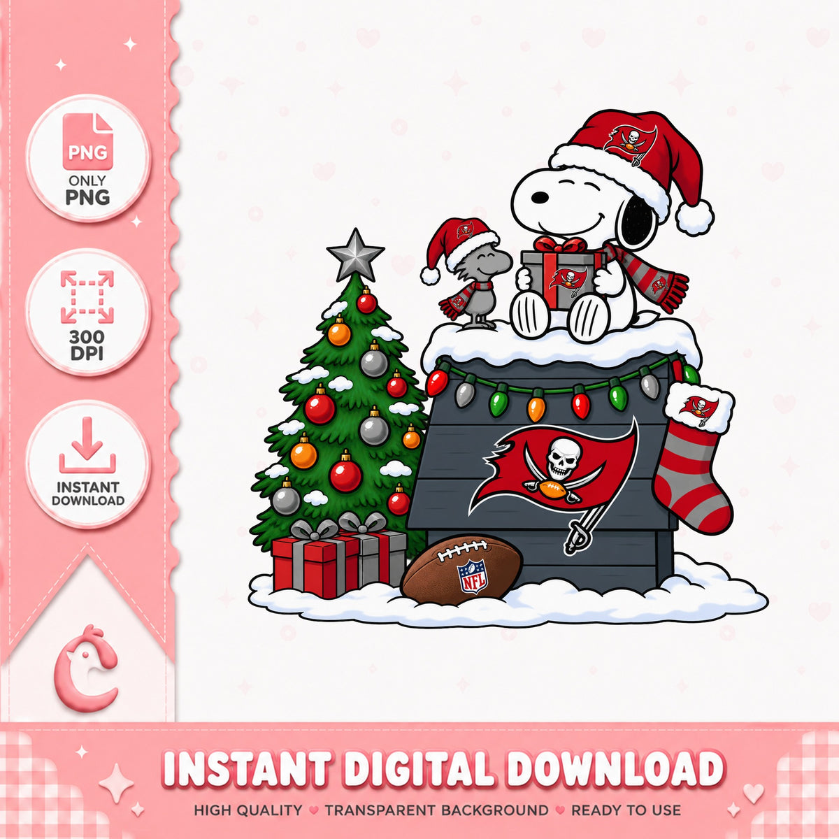 Snoopy Tampa Bay Buccaneers Christmas, NFL Football PNG, Xmas PNG
