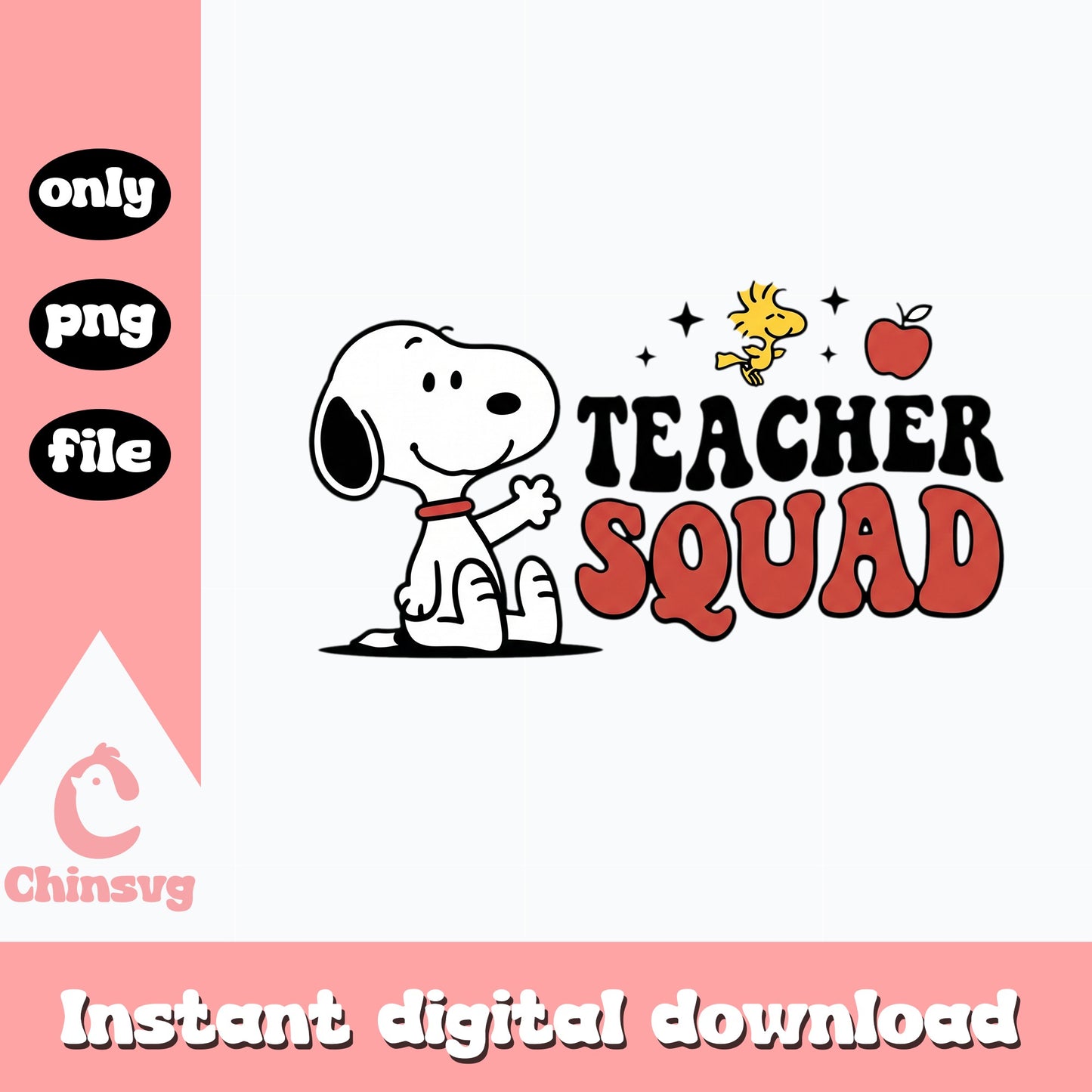Snoopy Teacher Squad PNG, Peanuts Teacher PNG, Back To School PNG