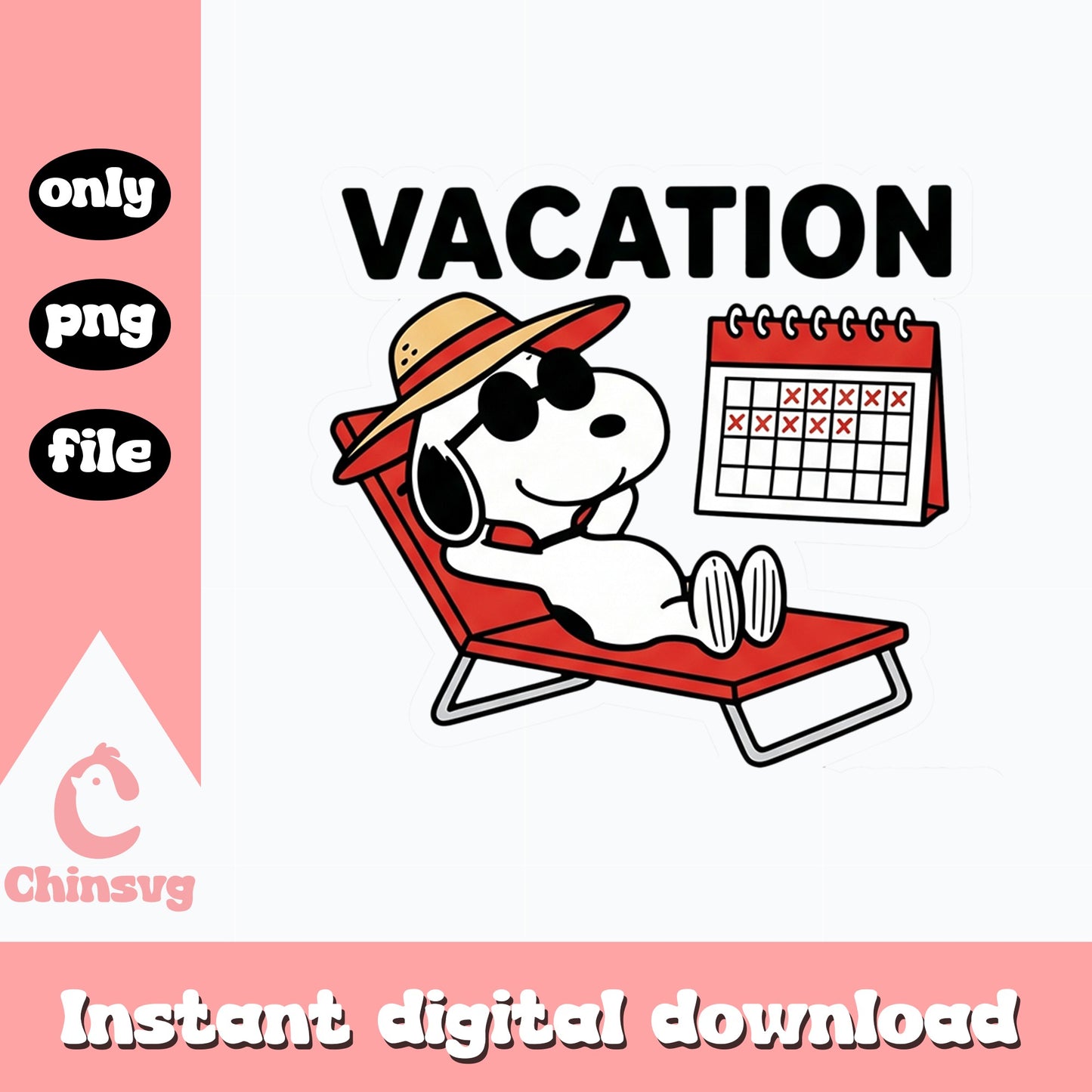 Snoopy Vacation Summer Beach PNG, Peanuts Summer PNG, Snoopy PNG