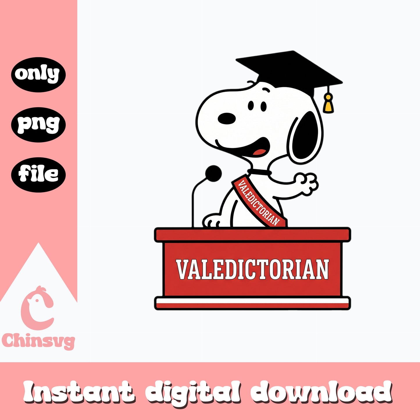 Snoopy Valedictorian Graduation PNG, Peanuts Grad PNG, Class Of 2025 PNG