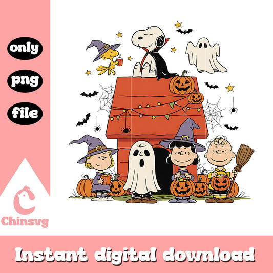 Snoopy and friends halloween png, happy halloween snoopy​ png