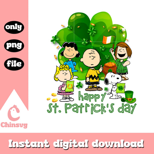 Snoopy characters happy st.patrick day png, st. patrick's day png